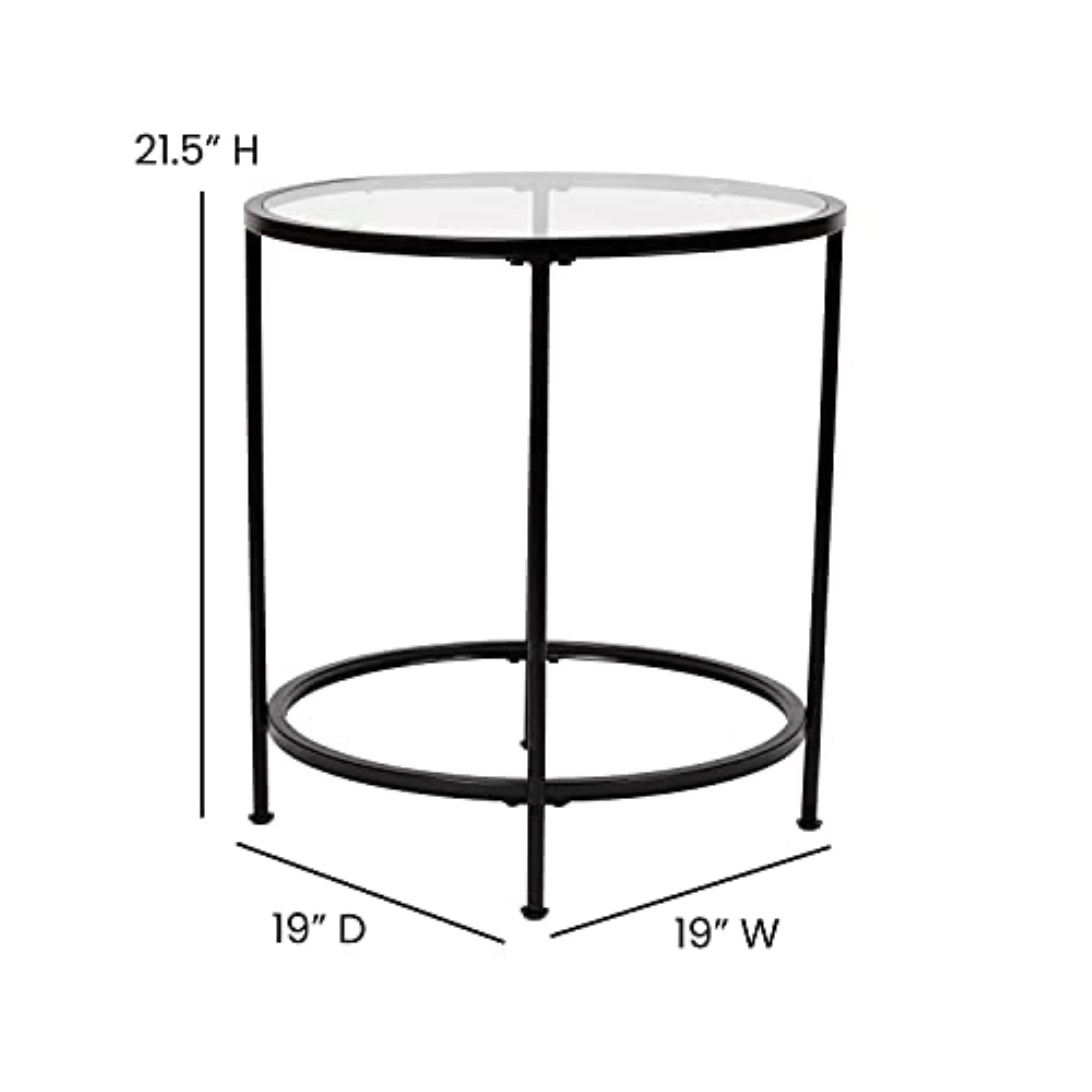 Clear Matte Black End Table V225632