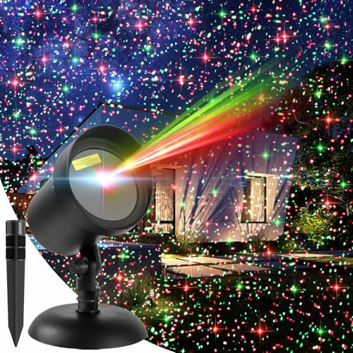 Red & Green Stars Motion Laser Christmas Lights Projector S7738