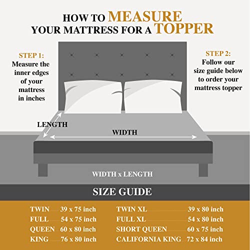Extra Thick King Mattress Topper, Soft Plush Cooling Overfilled 1400GSM Mattress Pad N18177