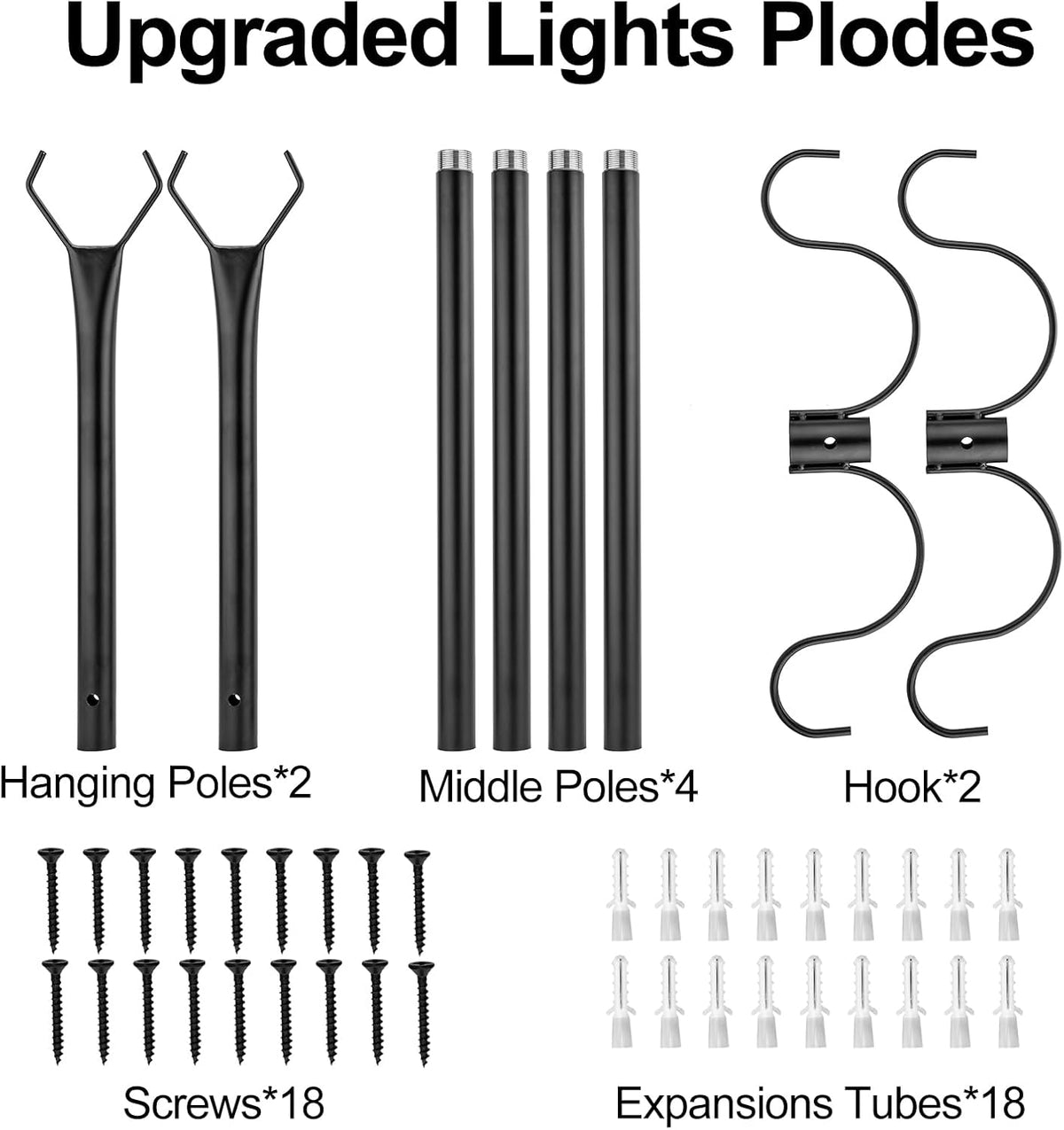 2 Pack Adjustable Metal String Light Poles H547