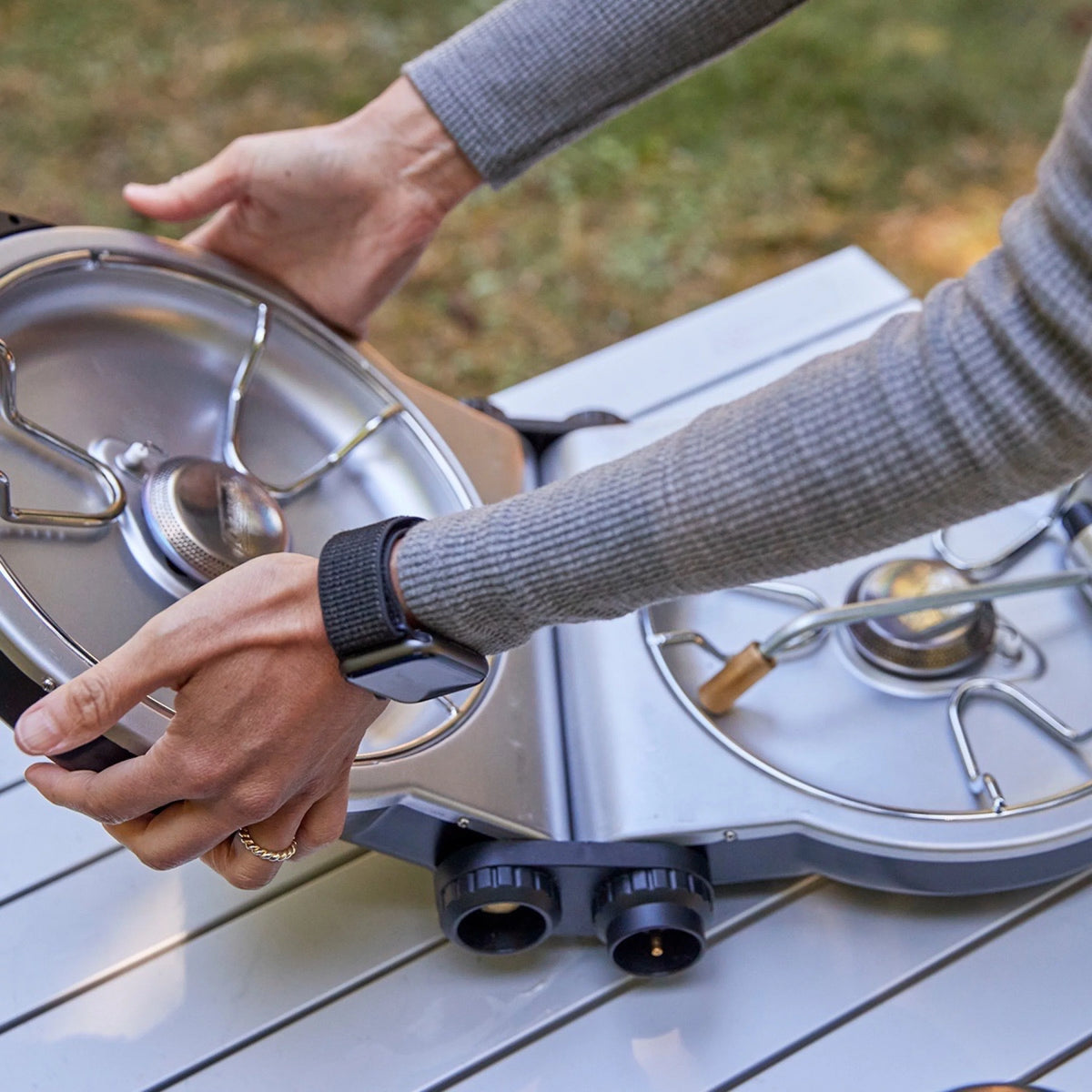 Black 2 Burner Portable Propane Camping Stove M848