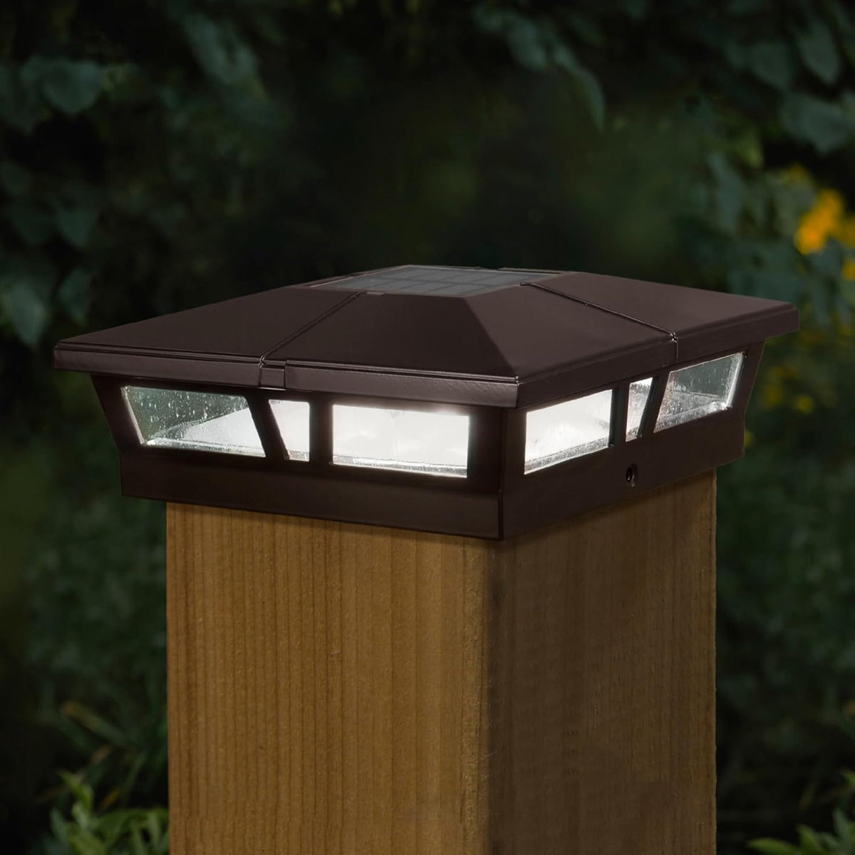 6x6 Brown Aluminum Solar Post Cap E7896