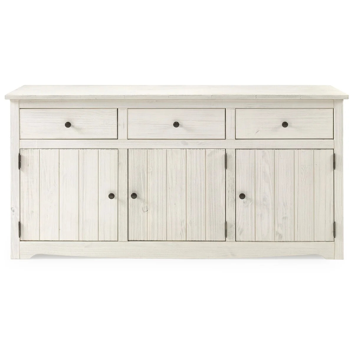 White Distressed Wood Buffet Sideboard O856