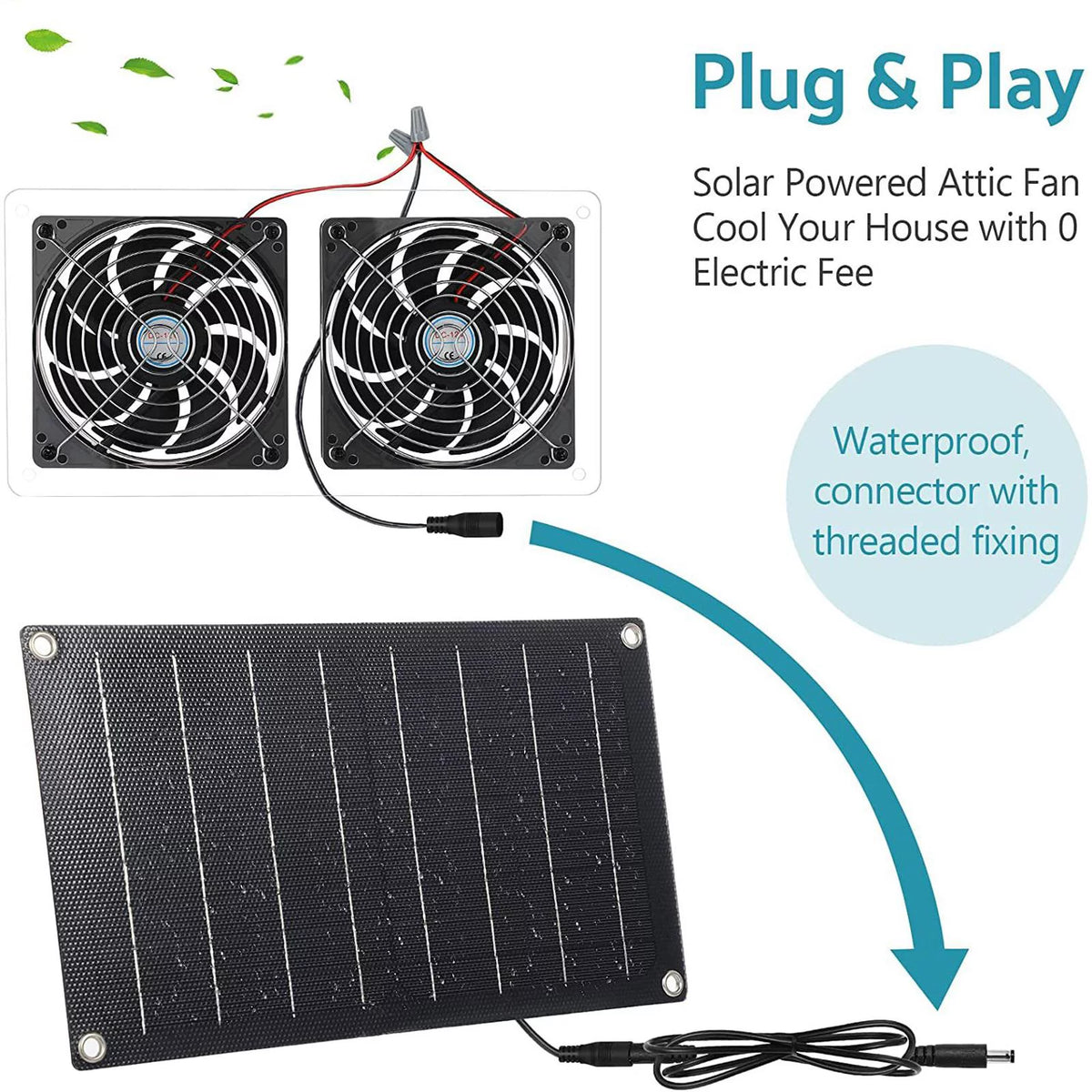 Waterproof Solar Exhaust Fan Extractor Ventilation Portable N482