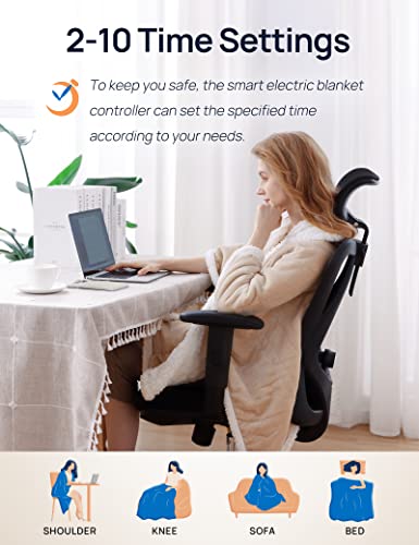 Light Grey 50 x 60 Inch Wearable Heated Throw Blanket M2777
