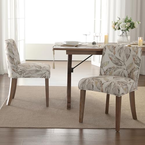 White Upholstered Dining Chairs Set of 2 with Cane Backs M640