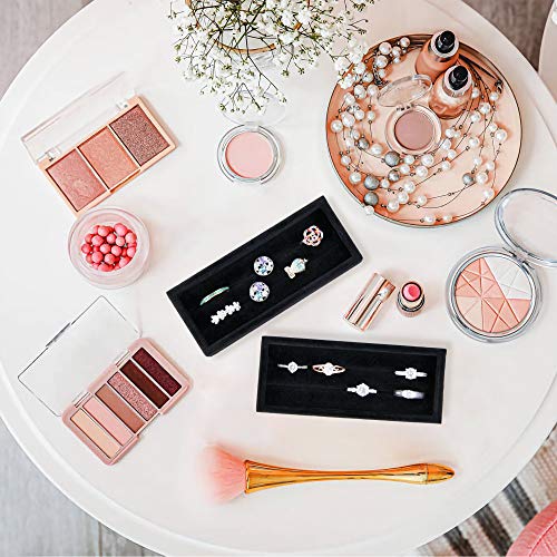 2PCS Black Velvet 8 Slots Jewelry Tray V393959