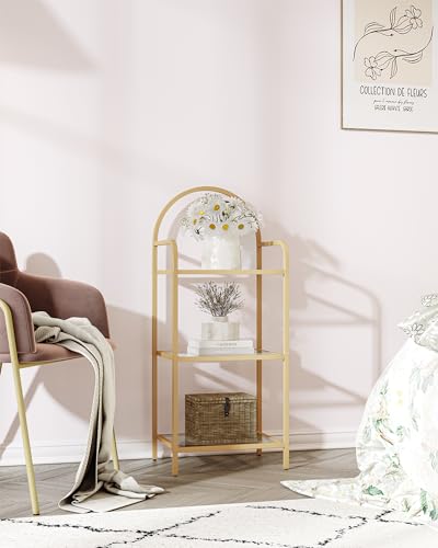 6 Tier Black Tempered Glass Steel Frame Bookcase G6283