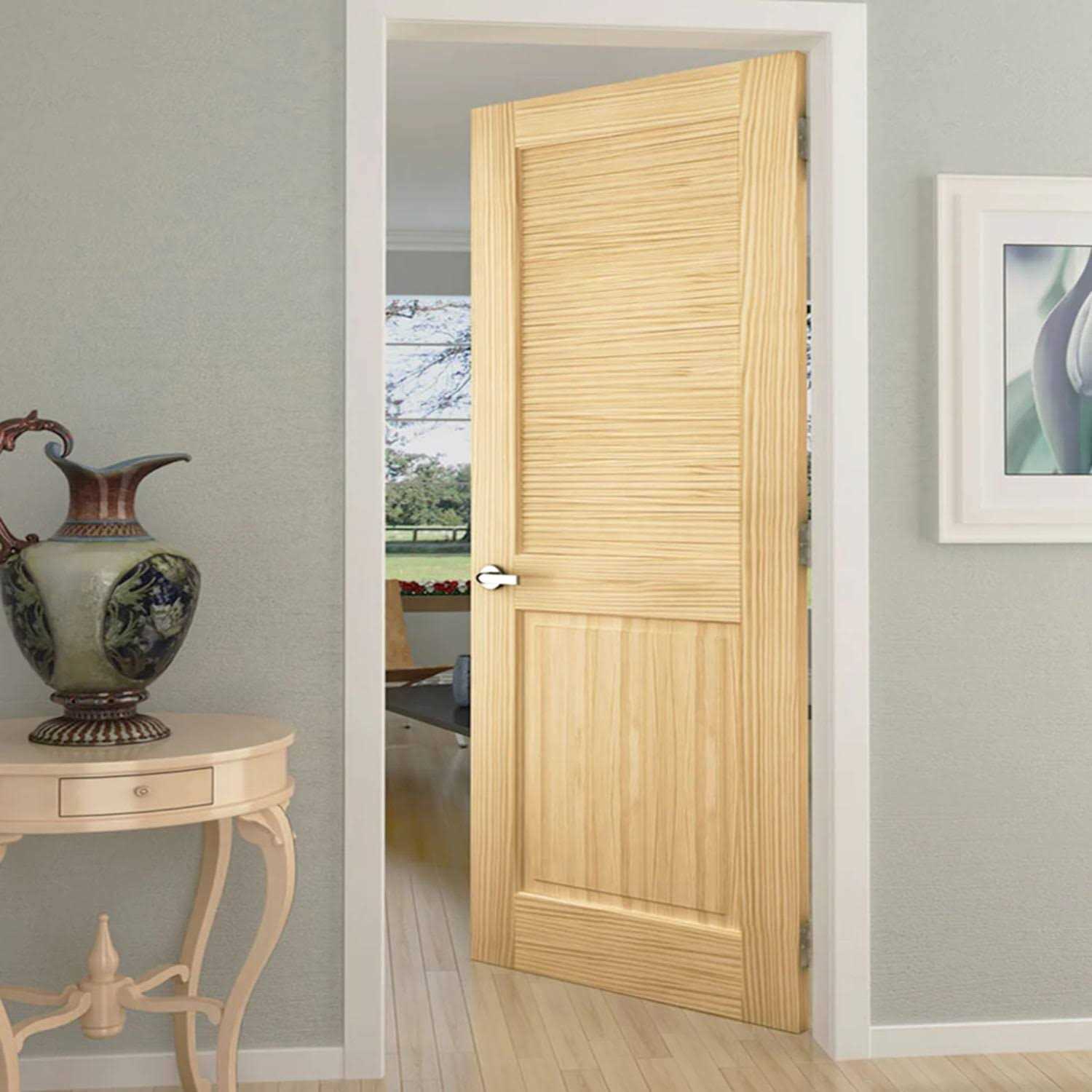 Solid Wood Louvered Slab Door Z249