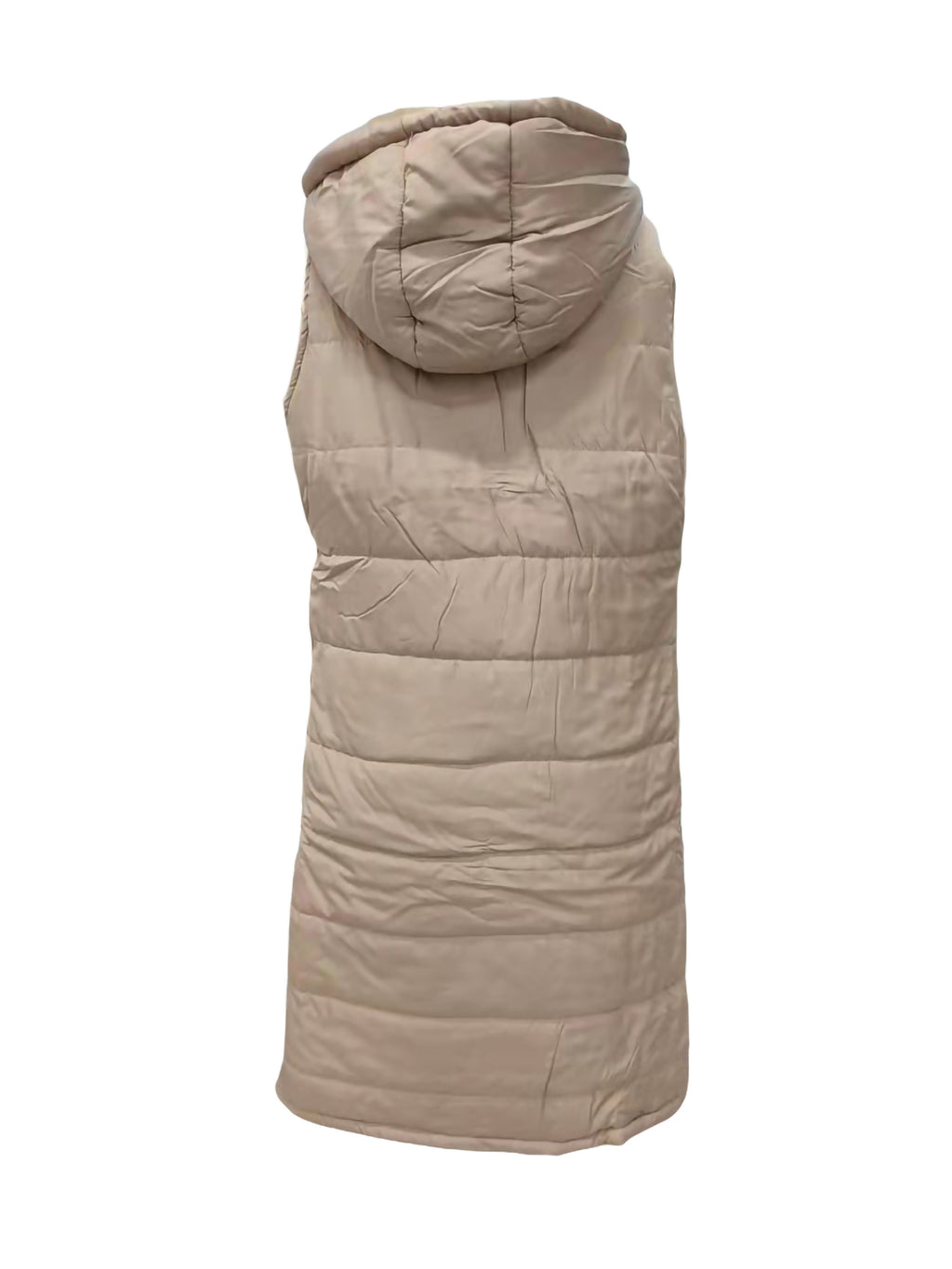 Women's Hooded Down Long Vest Padded Jacket with Pockets R443167