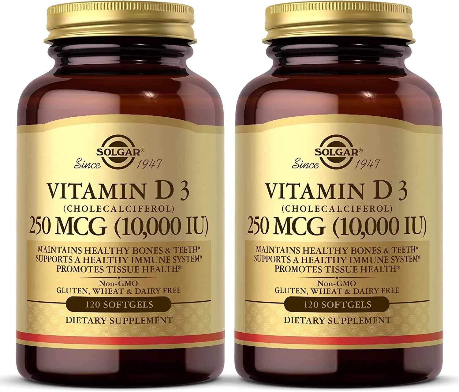 Vitamin D3 Cholecalciferol 250 MCG 10,000 IU 120 Count Pack of 2 U78768