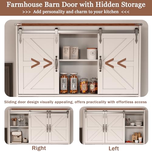 White Kitchen Pantry Cabinet with Charging Station and Microwave Stand X655