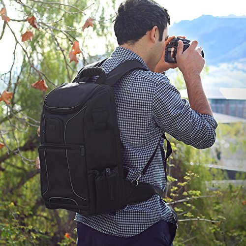 Green DSLR Camera Backpack with Laptop Compartment V492