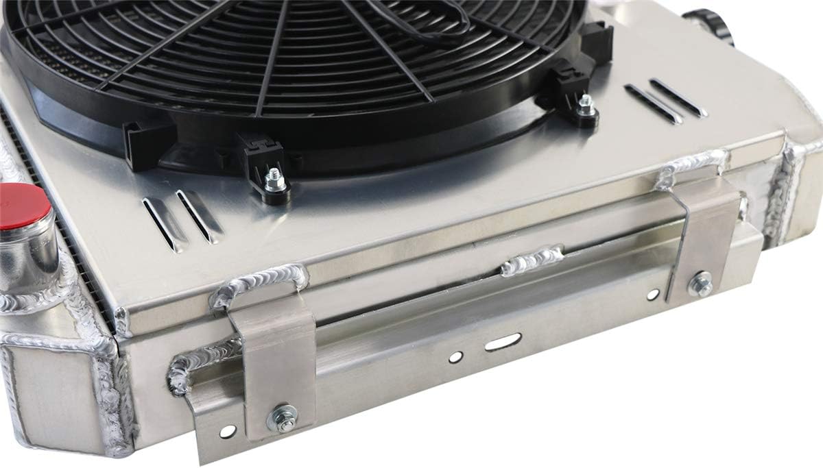 4 Row All Aluminum Radiator with Fan Shroud and Thermostat Relay Kit C680