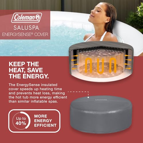 Black Round Inflatable Hot Tub with Insulated Cover J4747