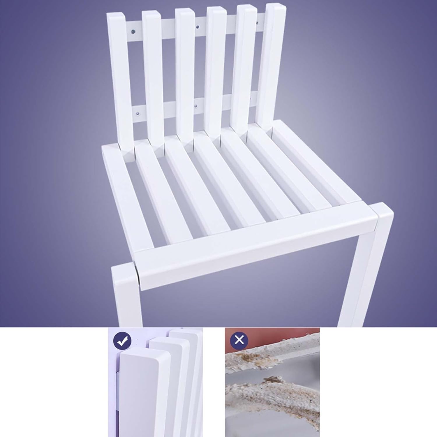 Solid Wood Folding Wall Mounted Stool with Supporting Legs I160