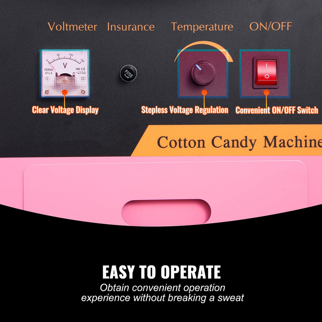 Pink 21 Inch Stainless Steel Cotton Candy Machine V689529