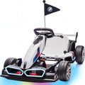 24V 9AH Electric Go Kart with Adjustable Seat, 7.5 MPH Drift Kart, 2 * 200W Motors, Grey P8267