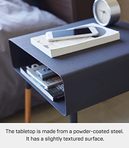 White Side Table with Storage Shelf S62067