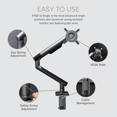 Dual Monitor Arm Mount Stand Desk Adjustable Full Motion VESA 17"-32" Display Grey Black G4827