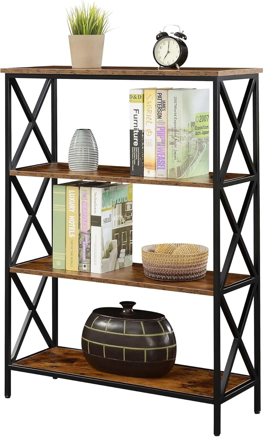 4 Tier Bookcase with Open Shelves F341