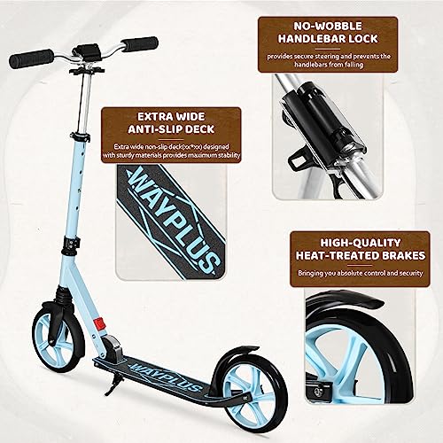 Kick Scooter, Foldable, Lightweight, 8IN Wheels, Max Load 240 LBS F7865