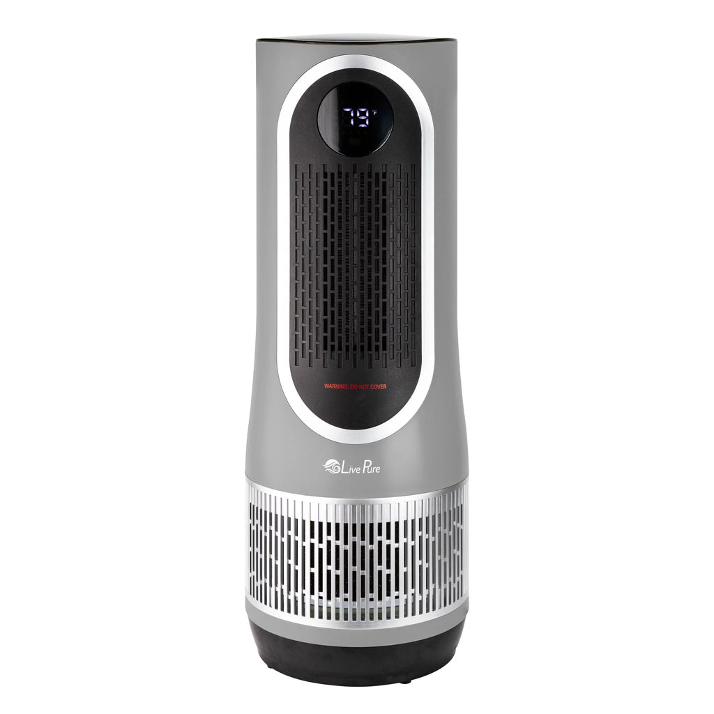 Gray 2 in 1 Air Purifier & Heater with HEPA Filtration V288