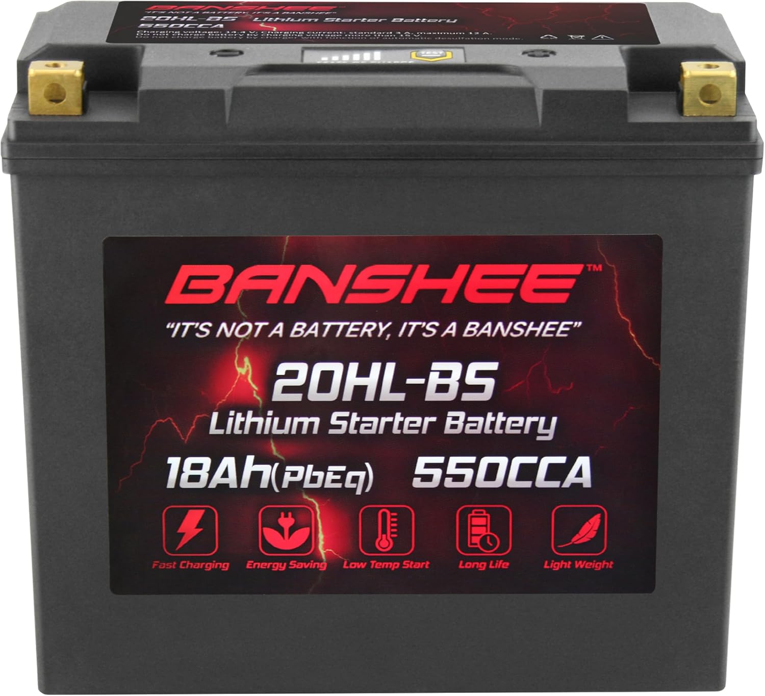 Lithium Motorcycle Powersport Battery YTX20L-BS 12.8V 18AH 550 CCA with BMS A5417
