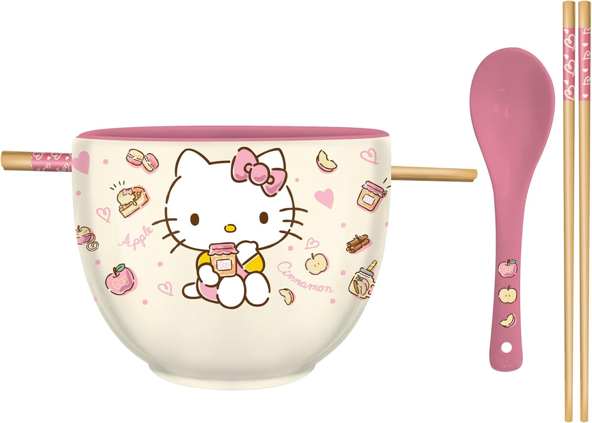 20 Ounce Ceramic Ramen Noodle Rice Bowl with Chopsticks and Spoon P4081