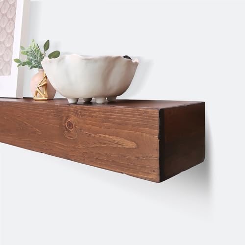 Rustic Real Wood Floating Mantle Shelf K363174