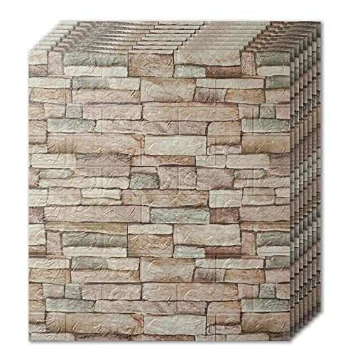 10 Pack Self-Adhesive Faux Stone Wall Panel C57189