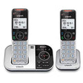 Silver Black 2 Handset Cordless Phone with Answering Machine Q2431