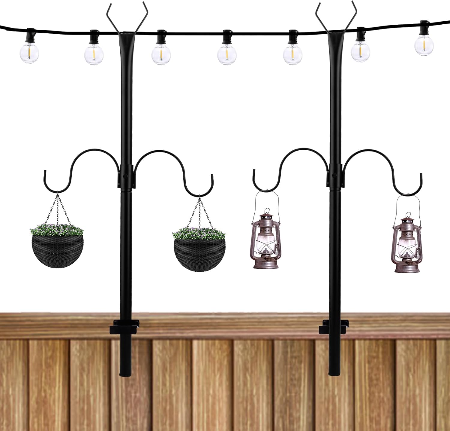 2 Pack Adjustable Metal String Light Poles H547