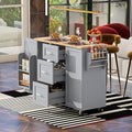 White Kitchen Island with Drop Leaf and 3 Drawer U3264