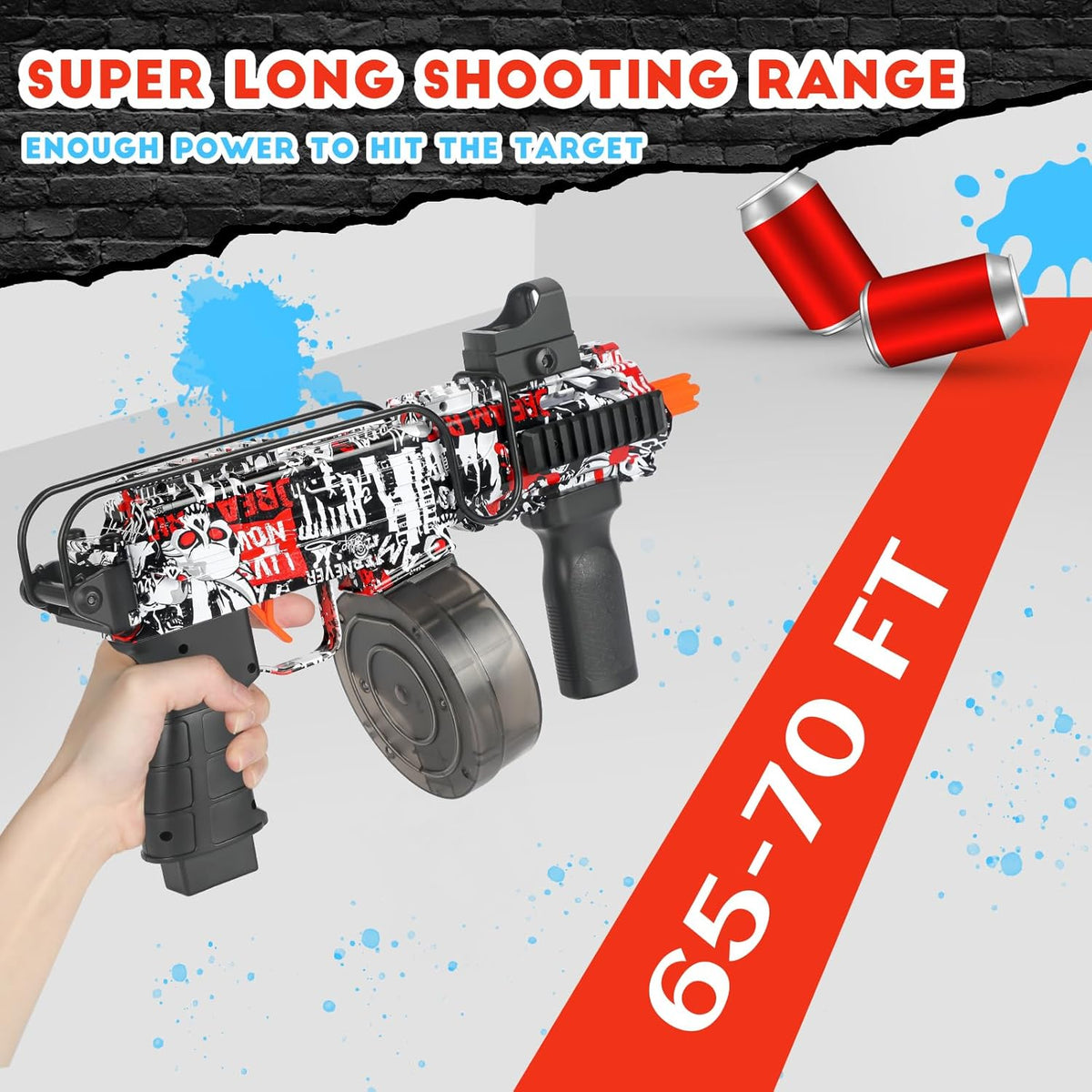 Red Electric Gel Ball Blaster with 10,000 Gel Beads O708896