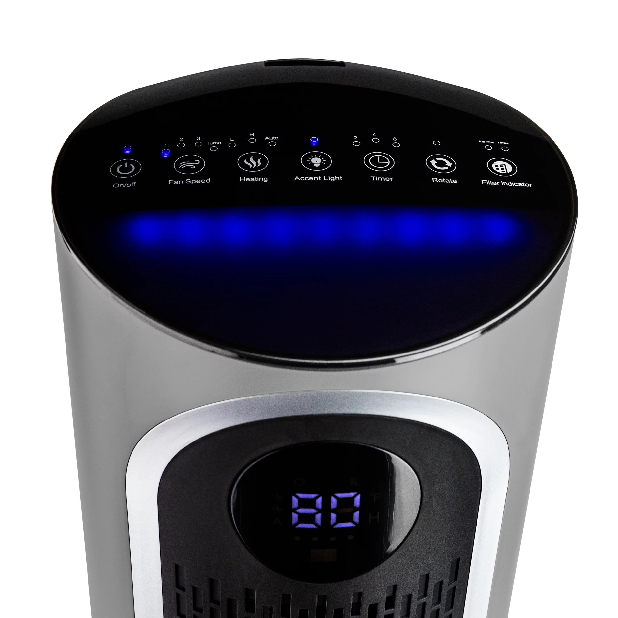 Gray 2 in 1 Air Purifier & Heater with HEPA Filtration V288