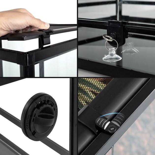 47 Gallon Reptile Terrarium Glass Front Opening Tank with Sliding Door D8073