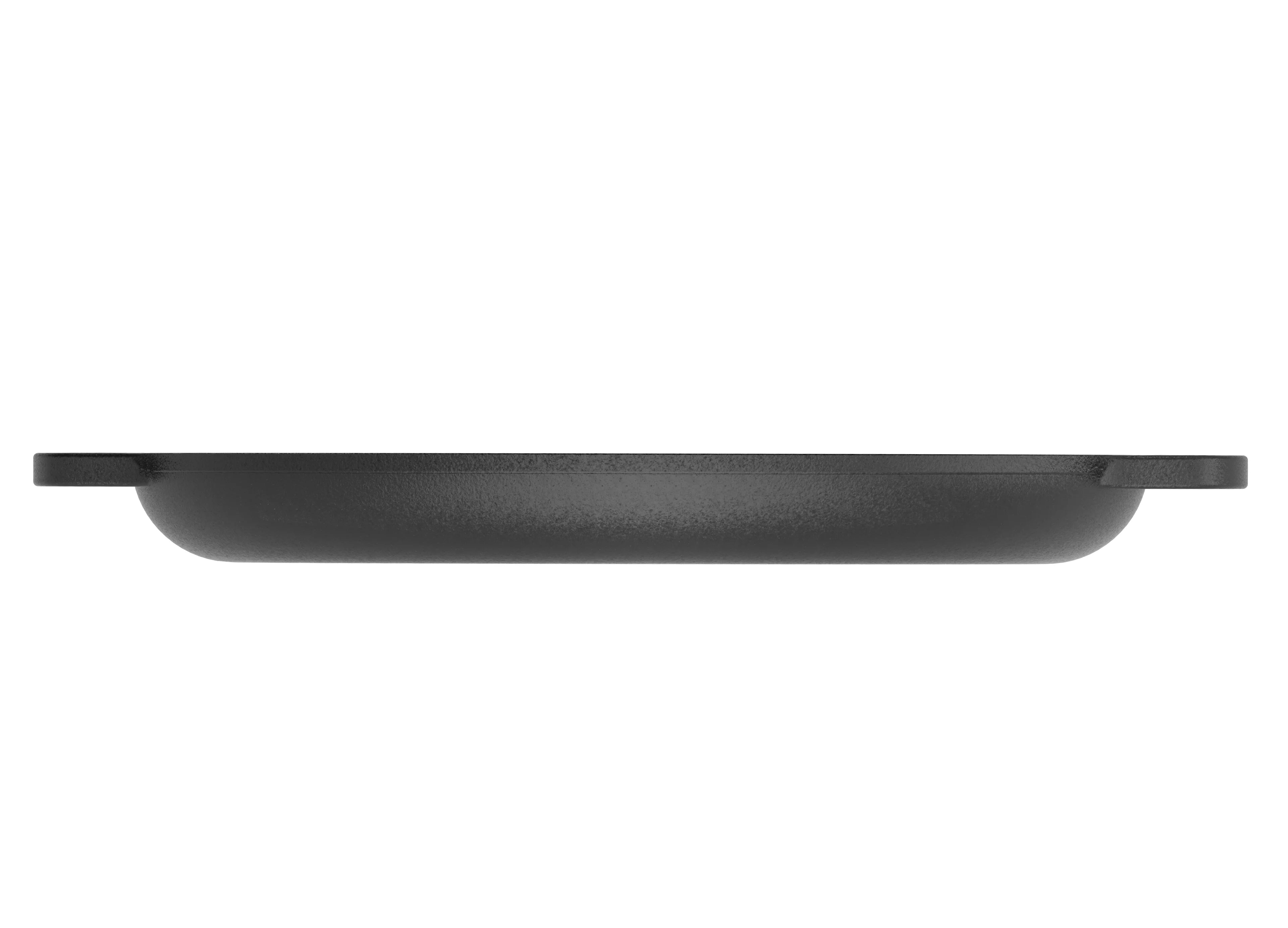 Black 12 in x 14 in x 1 in Cast Iron Baking Pizza Pan R8277