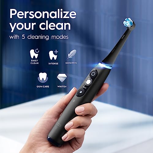 Black Rechargeable Electric Toothbrush with 5 Cleaning Settings, 2 Replacement Heads, Travel Case H5656