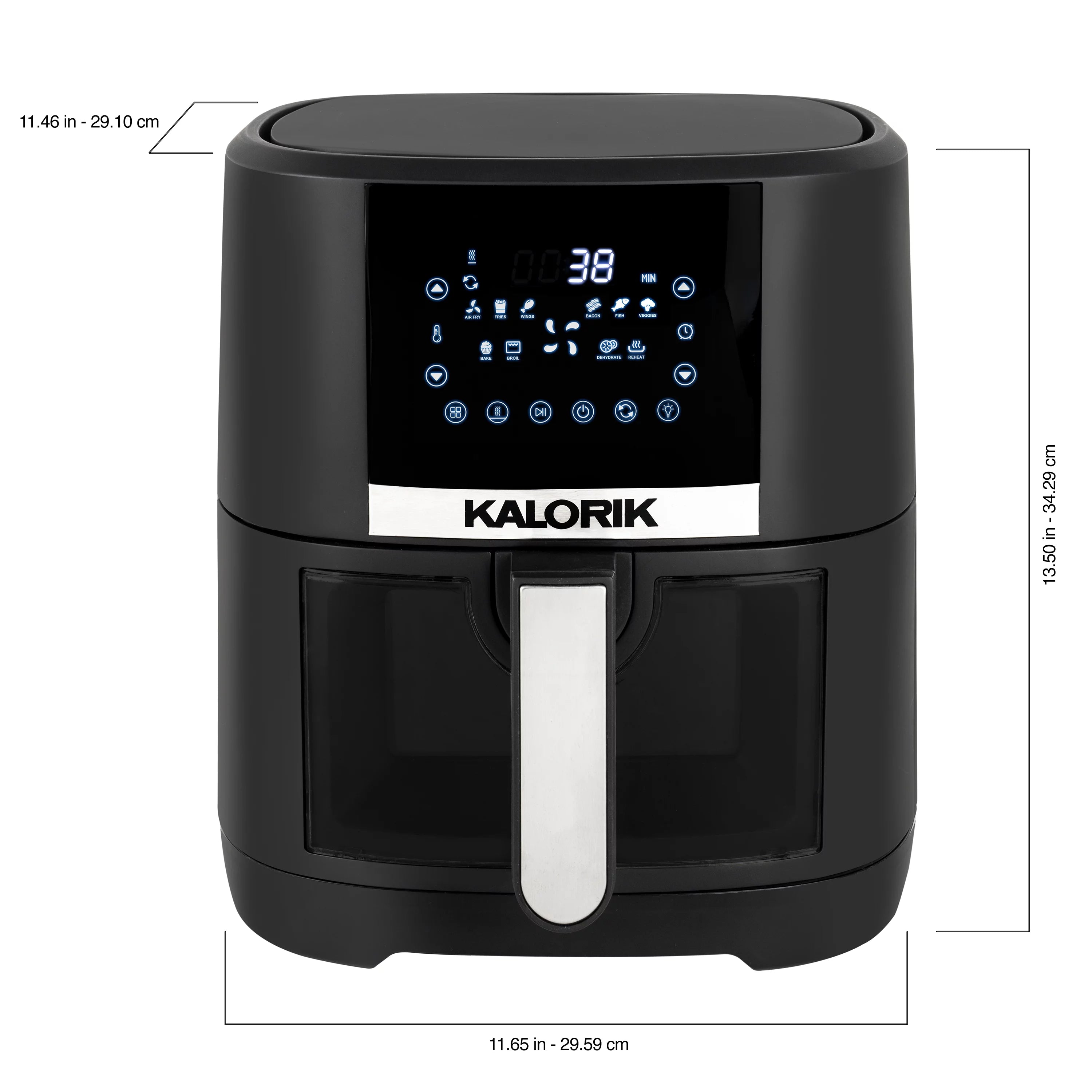 5 Quart Digital Air Fryer with Viewing Window, Black A843881