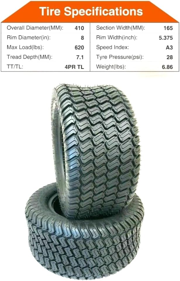16x6.50-8 Lawn Tractor Turf Tire 4 Ply Rated I20355