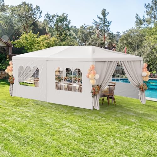 White 10x30 Heavy Duty Party Tent with 7 Removable Sidewalls N487351