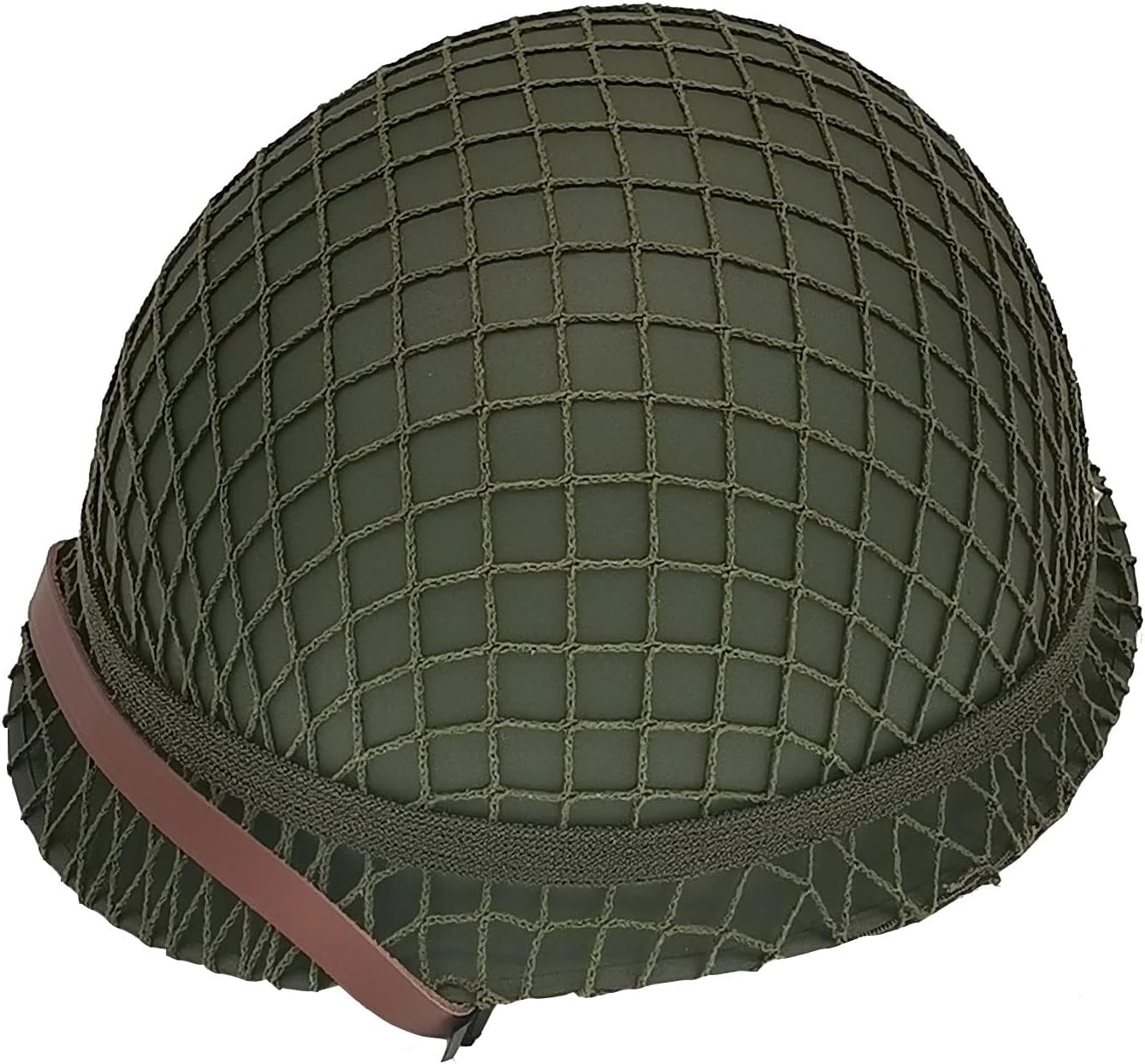 WWII US Army M1 Helmet Metal Steel Shell Replica with Net Canvas Chin Strap Cat Eye Band I166