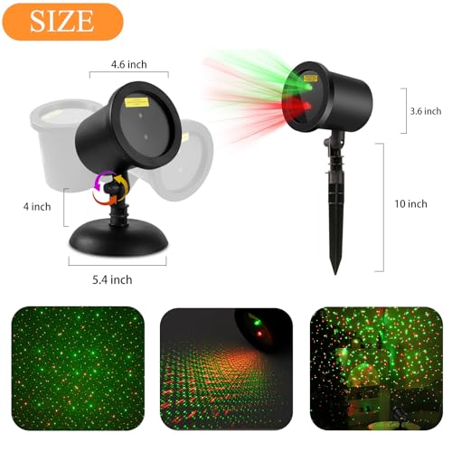 Red & Green Stars Motion Laser Christmas Lights Projector S7738