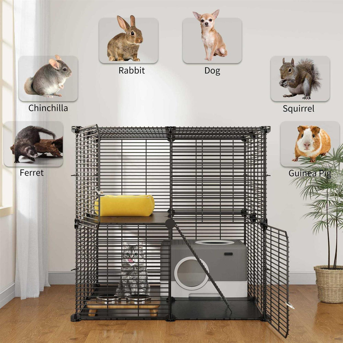 2 Tier Metal Cat Cage V12316