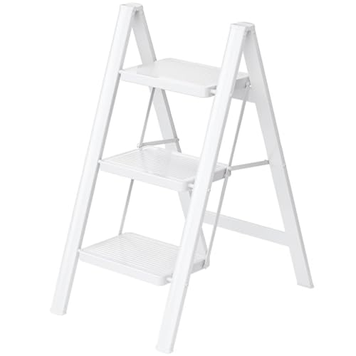 Folding Step Stool with Wide Anti-Slip Pedal, 330lbs Load Capacity Q5096