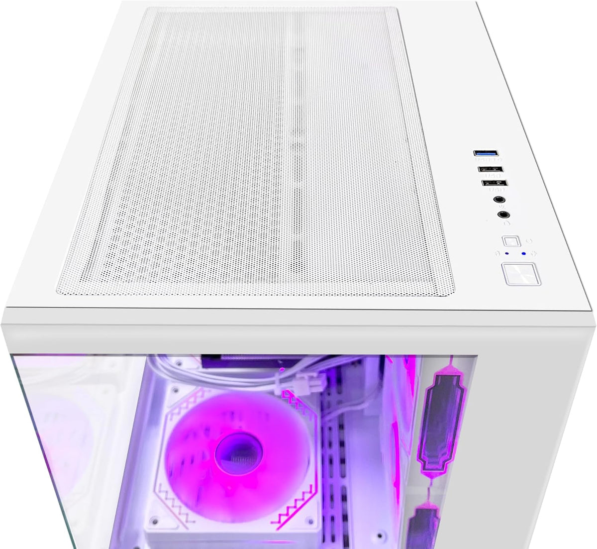 White Gaming PC with AMD Ryzen 5 5600X RTX 4060 16GB DDR4 RAM 1TB M.2 SSD X4555