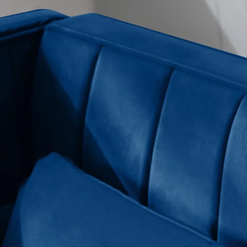 Velvet 65" Loveseat Sofa with Bolster Pillows and Back Cushion B727