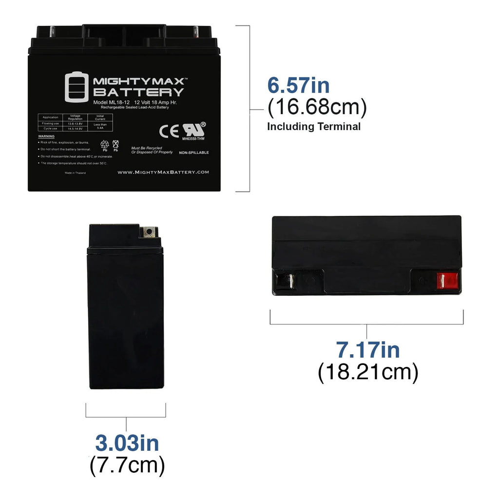 12V 18AH SLA Replacement Battery S876190