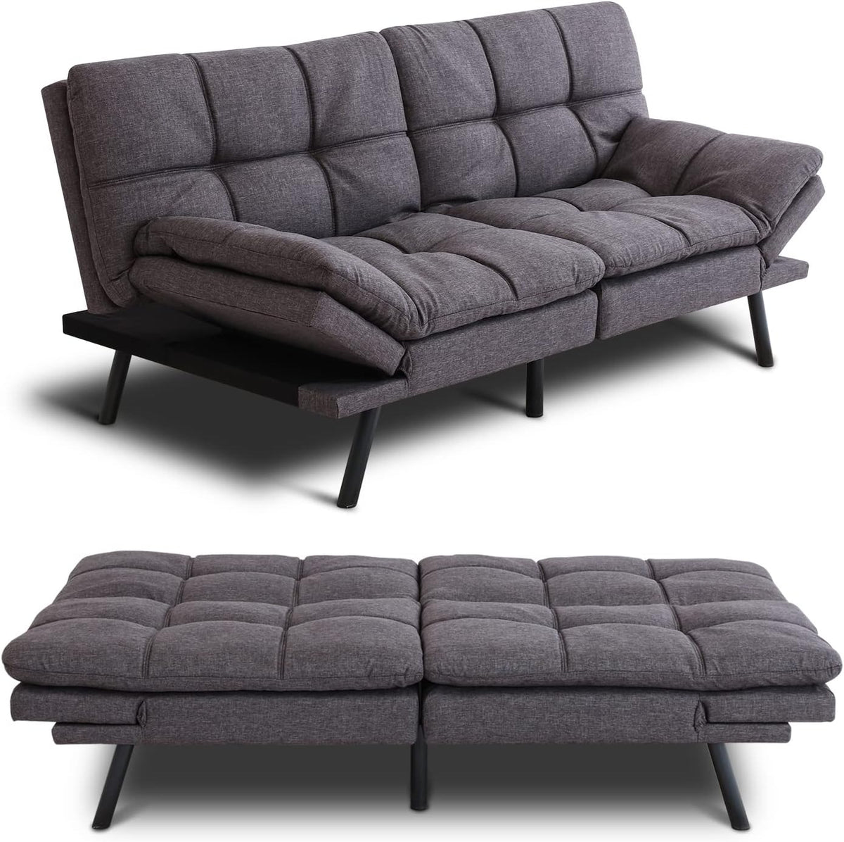 Grey Memory Foam Sleeper Sofa N394